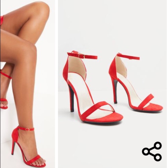 Pretty Little Thing red strap heel sandals - Picture 2 of 5